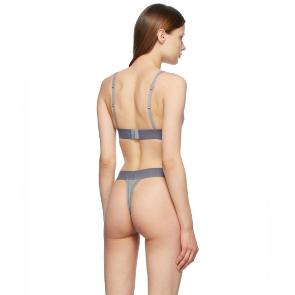 Nwt SKIMS Pacific Cotton Rib Plunge Bralette and Thong Set size XXS - Picture 2 of 6